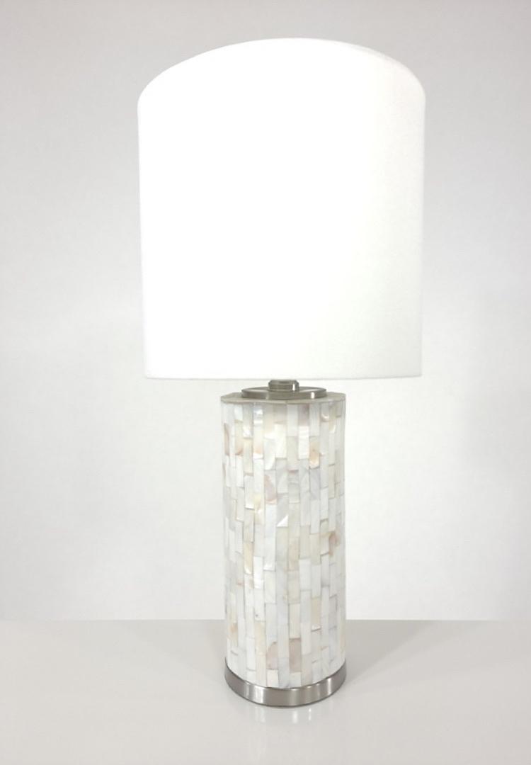 Mother of Pearl Tiled Table Lamp**