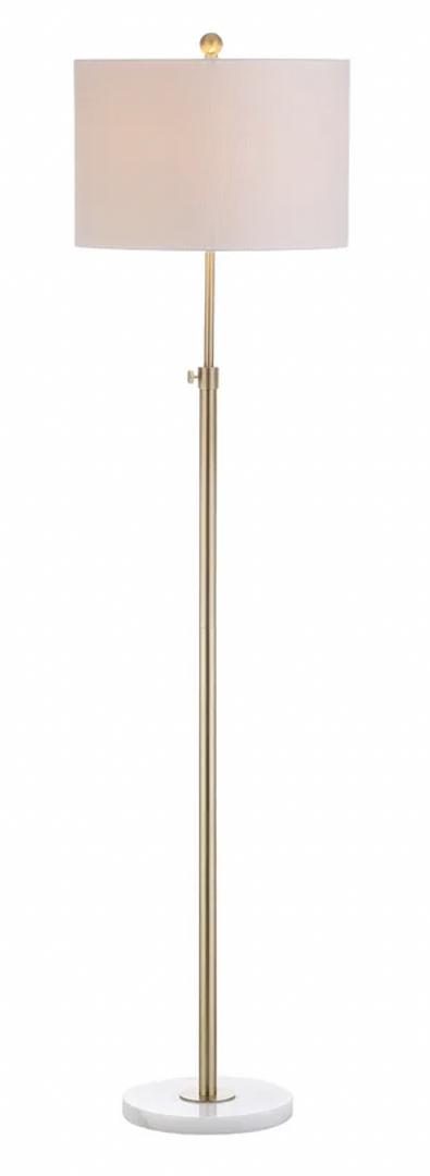 Oiled Rubbed Bronze Floor Lamp w/Round White Marble Base
